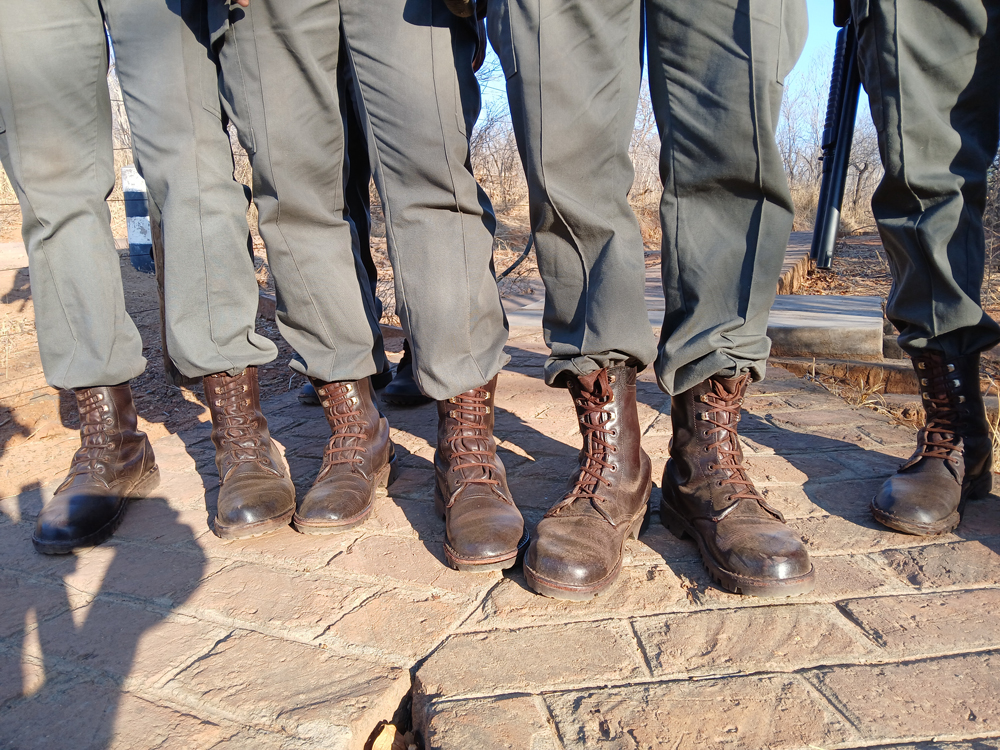 Close up of rangers standing together showing off their Jim Green boots